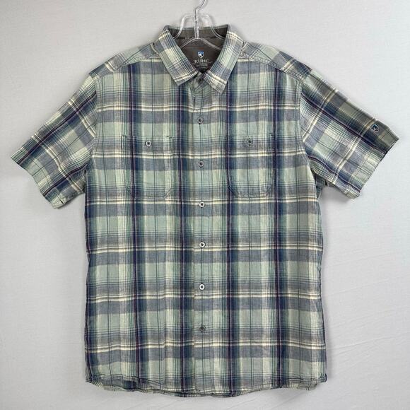 Kuhl Men’s Short Sleeve Shirt Medium Linen Cotton Blend - Picture 1 of 9
